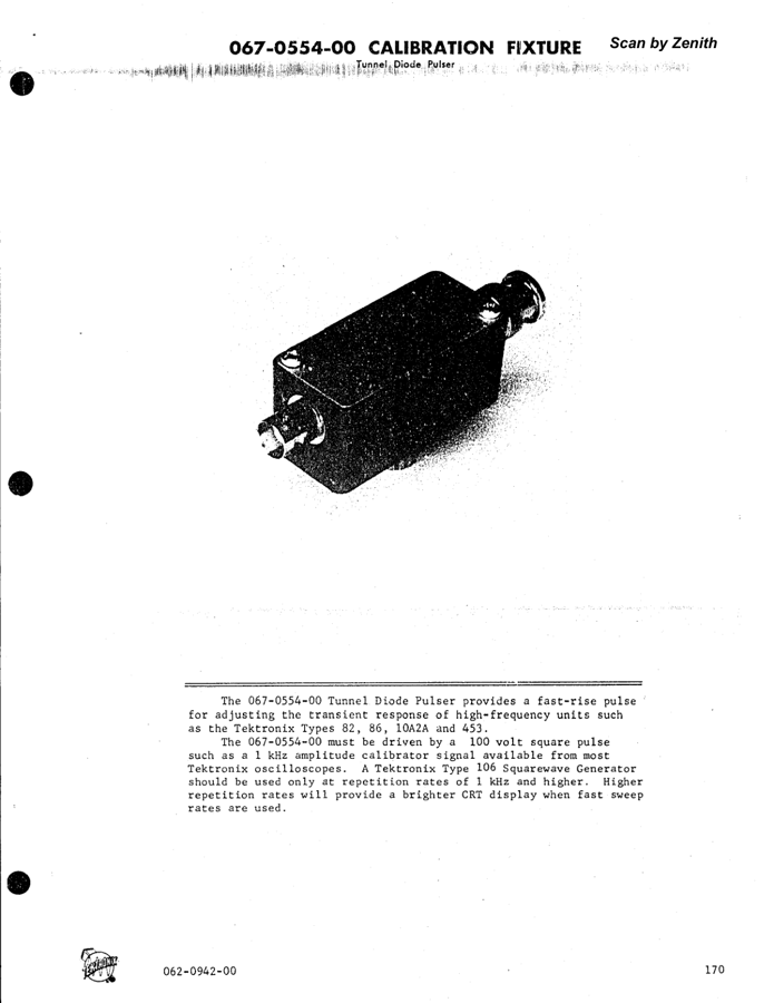 First page preview for Tektronix 067-0554-00 TDP User Manual