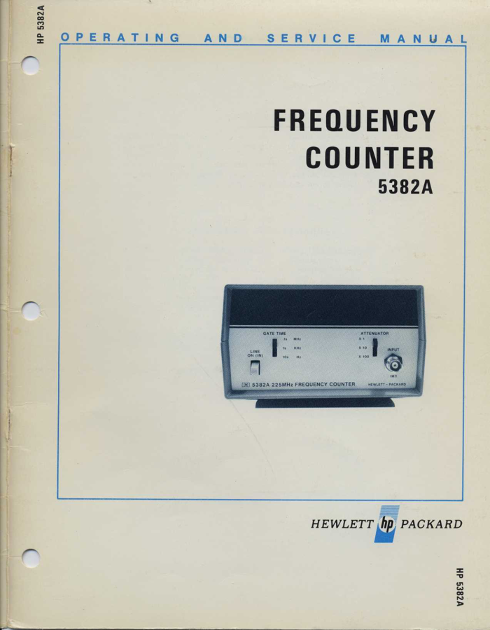 First page preview for HP 5382A Service Manual