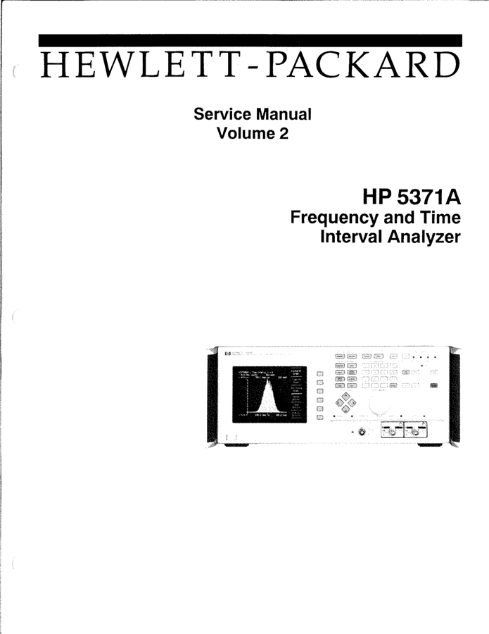 First page preview for HP 5371A Service Manual
