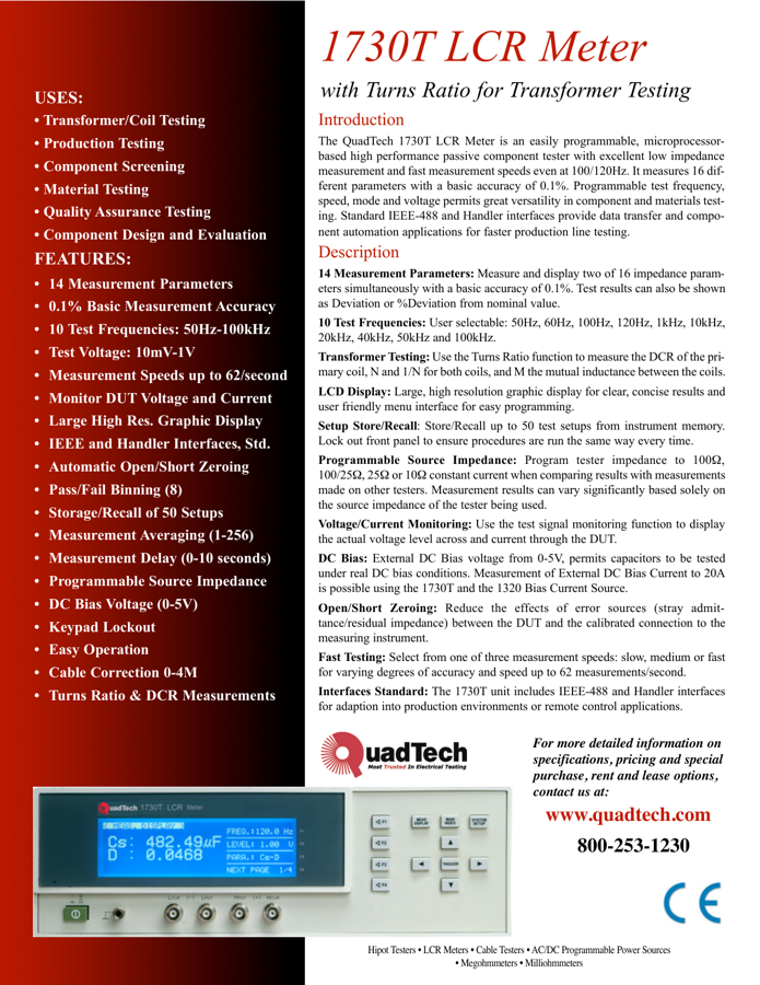 First page preview for 1730T LCR Meter