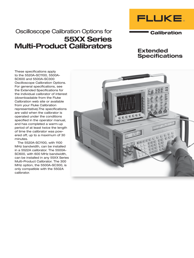 First page preview for Fluke 55XX Series CALIBRATOR Datasheet