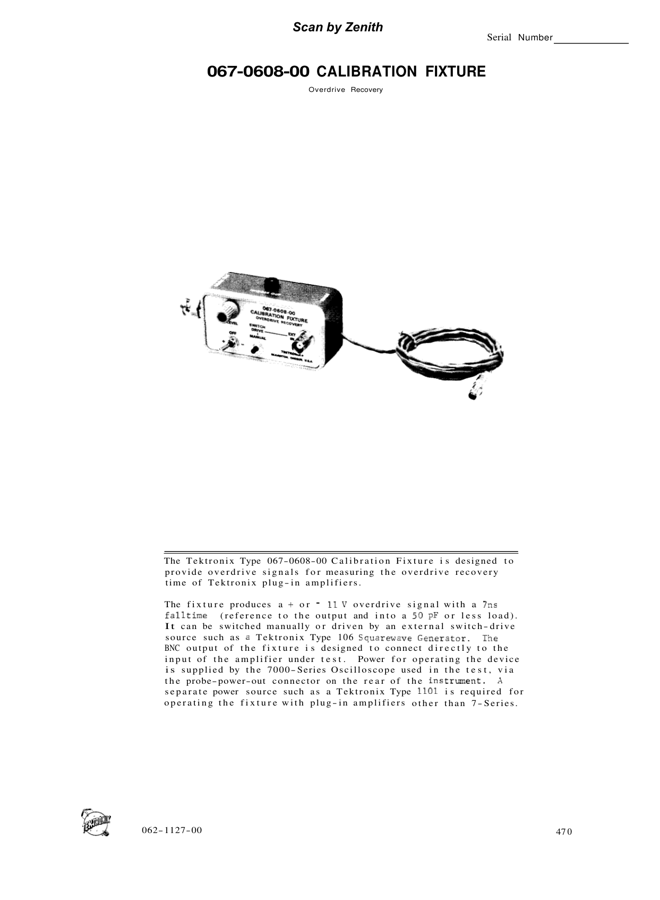 First page preview for 067-0608-00 Calibration Fixture