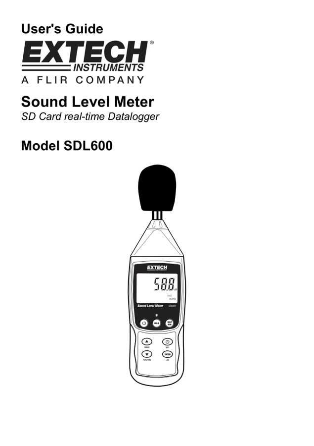First page preview for User's Guide Sound Level Meter SD Card real-time Datalogger Model SDL600