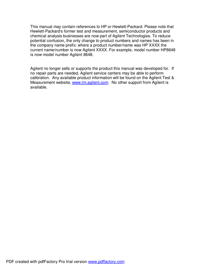 First page preview for HP 5004A Service Manual
