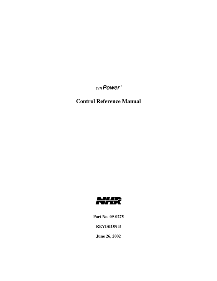 First page preview for emPower Control Reference Manual
