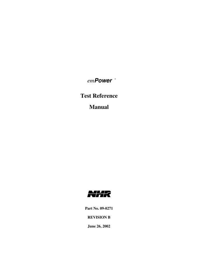 First page preview for emPower Test Reference Manual