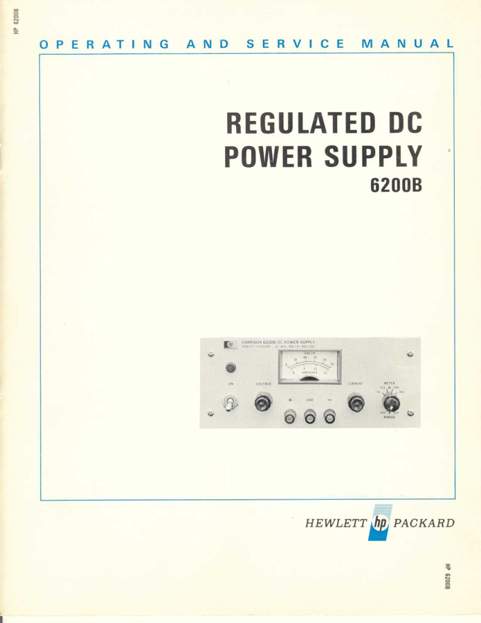First page preview for 6200B REGULATED DC POWER SUPPLY