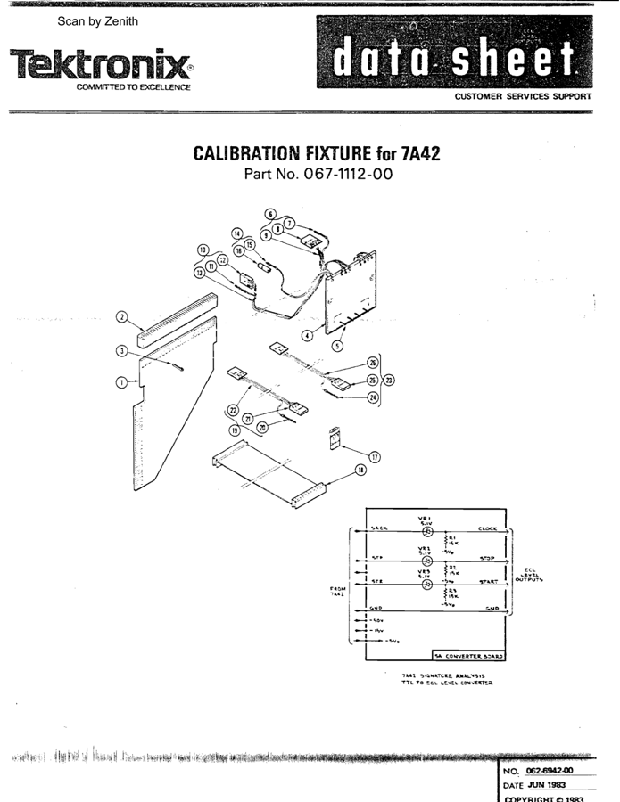 First page preview for Tektronix 067-1112-00 Datasheet