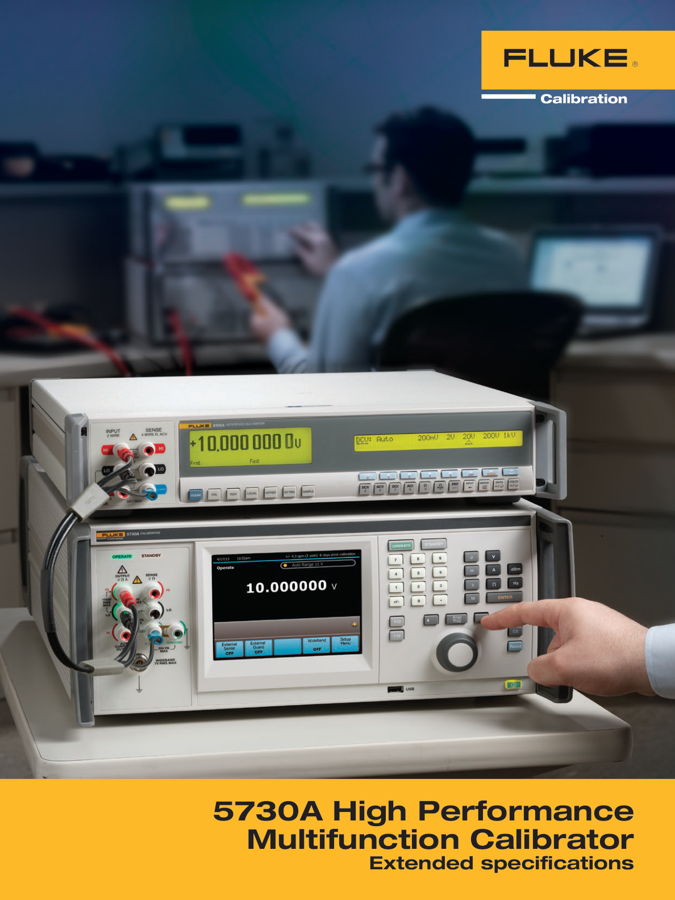 First page preview for 5730A High Performance Multifunction Calibrator Extended specifications