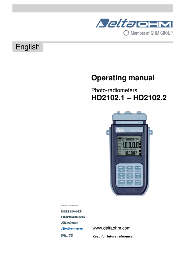First page preview for Operating manual