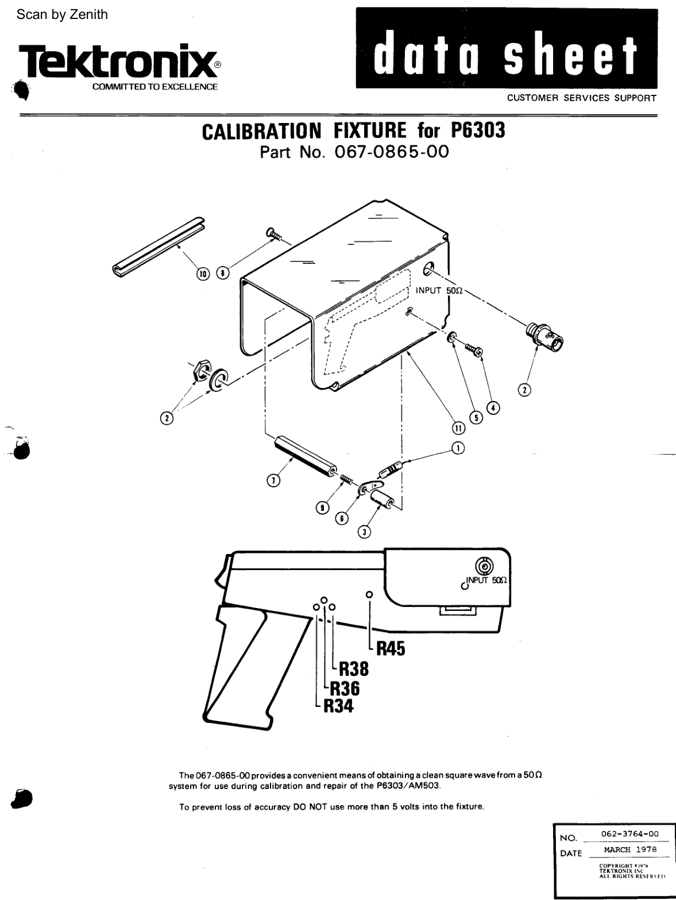 First page preview for Calibration Fixture for P6303