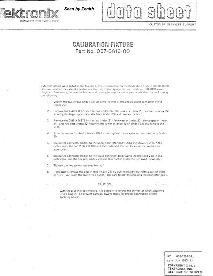 First page preview for 067-0616-00 Datasheet