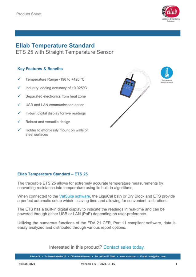 First page preview for Separated Electronics ETS 25 Datasheet