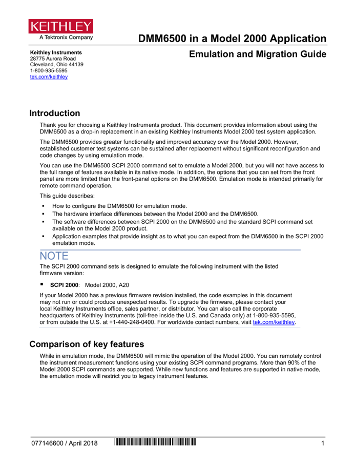 First page preview for DMM6500 Emulation and Migration Guide