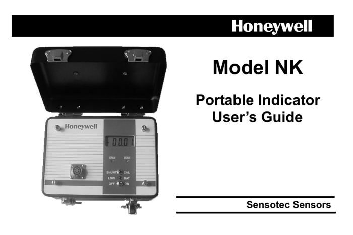 First page preview for Portable Indicator User’s Guide Sensotec Sensors Model NK