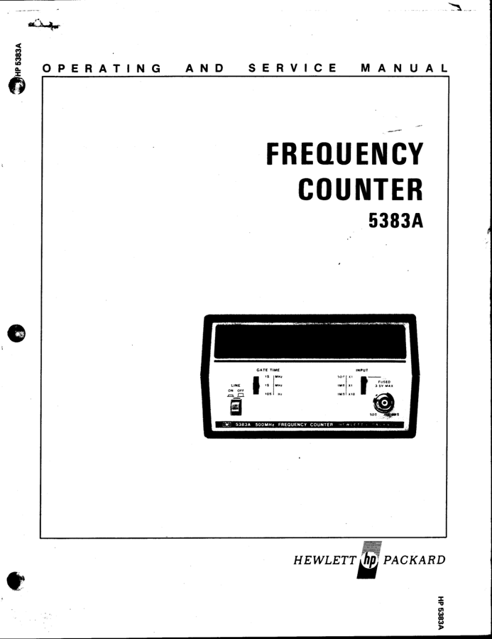 First page preview for Frequency Counter 5383A Operating and Service Manual
