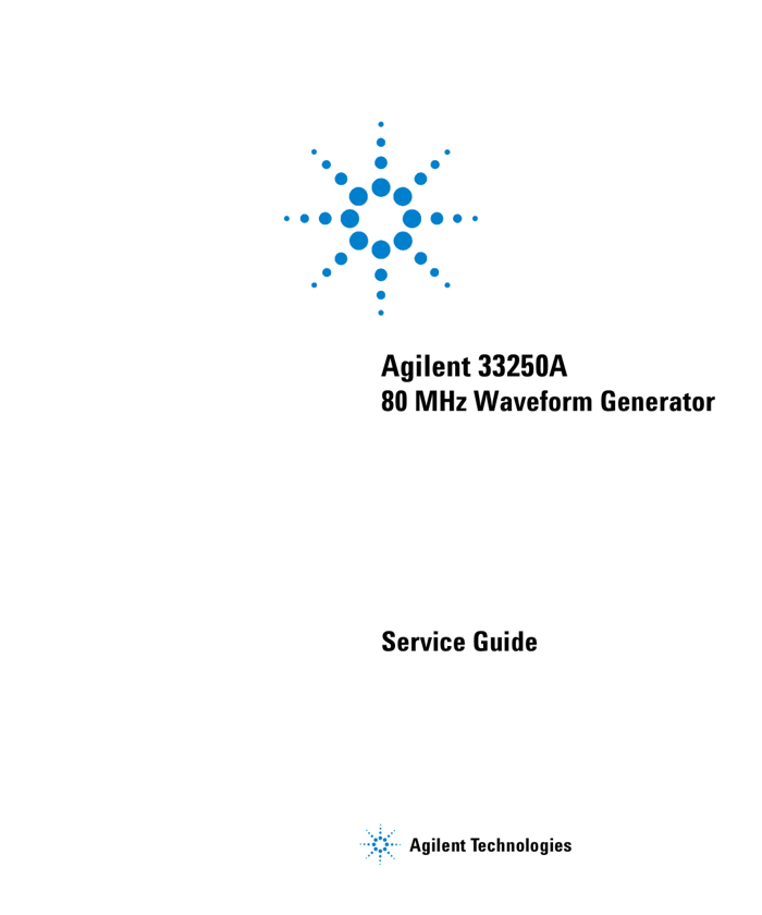 First page preview for Agilent Technologies Agilent 33250A 80 MHz Waveform Generator Service Guide UG_ED5.book Page 1 Thursday, March 1, 2012 11:28 AM