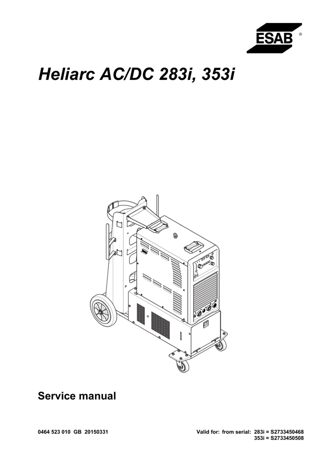 First page preview for HELIARC 283i, 353i Service manual