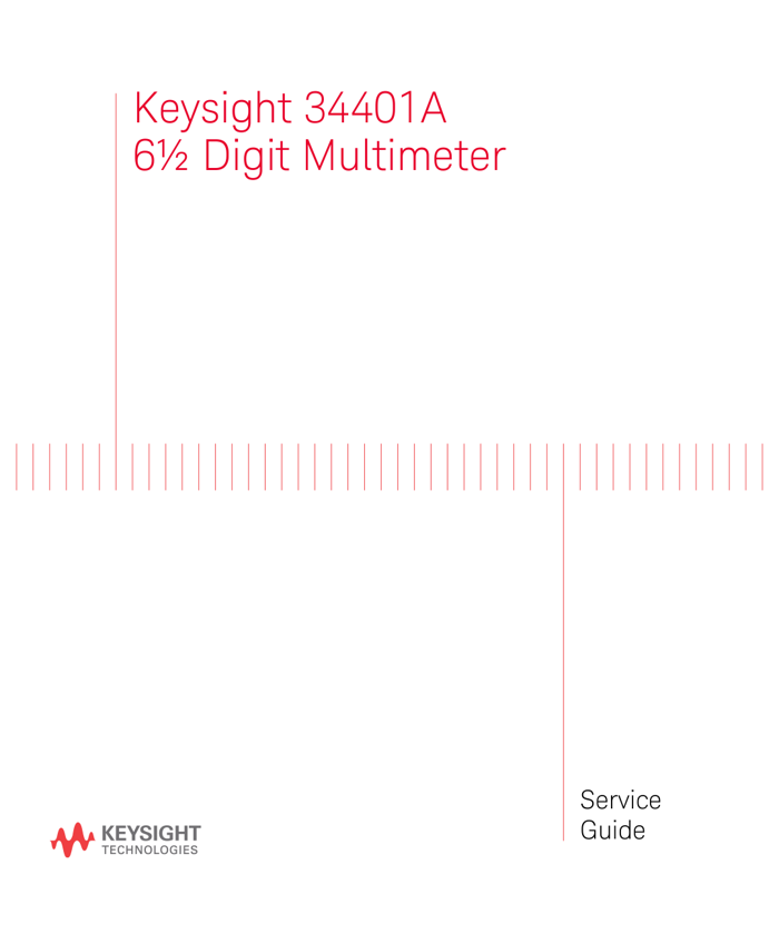 First page preview for Keysight 34401A 6½ Digit Multimeter Service Guide